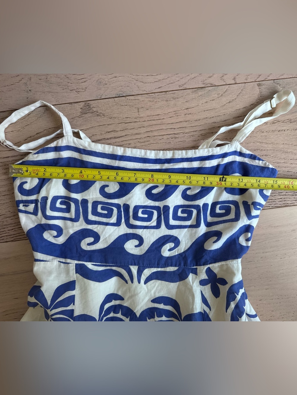 BEACH RIOT Rianne Printed Maxi Dress Sz: S Blue and White Printed Sundress - Picture 9 of 12